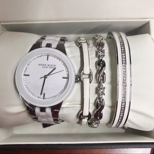 NWT Anne Klein White Watch Set